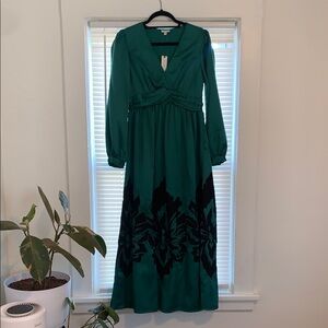 Elegant Green and Black Dress